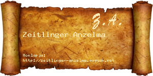 Zeitlinger Anzelma névjegykártya
